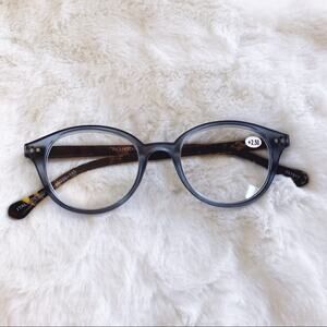 Kaylee Blue Classic Round Reader Glasses